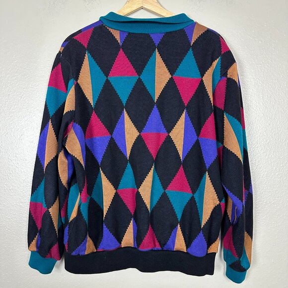 Vintage Cricket Lane Women's Sweater Pullover Collared Geometric Size XL - Picture 4 of 4